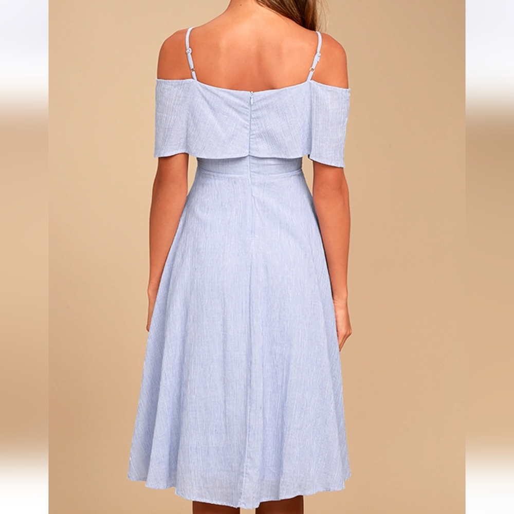 Lulu's Blue Midi Sundress with Flutter Sleeves (0200) - Picture 6 of 16